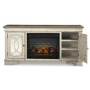 Signature Design by Ashley Realyn W743W2 74" TV Stand with Electric Fireplace IMAGE 2