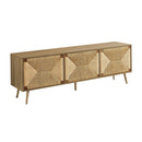  Monarch I 2793 72"L TV Stand - Light Walnut/Seagrass with 3 Doors IMAGE 2