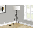  Monarch I 9756 62"H Tripod Floor Lamp - Black Metal/Ivory IMAGE 1