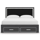  Signature Design by Ashley Zuraleus PCB3380B11 King Upholstered Panel Storage Bed IMAGE 3