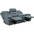  Mazin Furniture Laconia Power Reclining Leather Match Sofa 9629BGY-3PW IMAGE 3