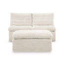  Signature Design by Ashley Fannin PC8430431 2 Armless Chairs with Ottoman IMAGE 2